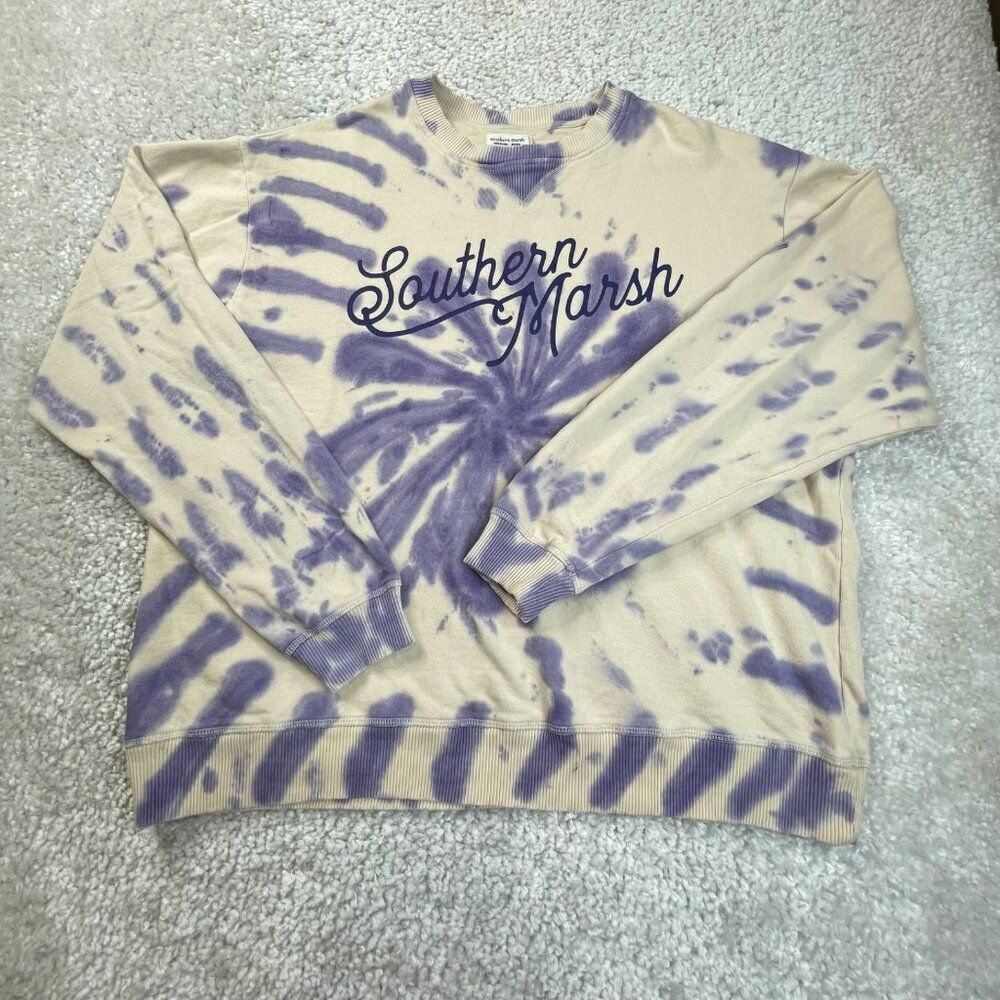Southern Marsh Tie Dye Sweatshirt Purple Large